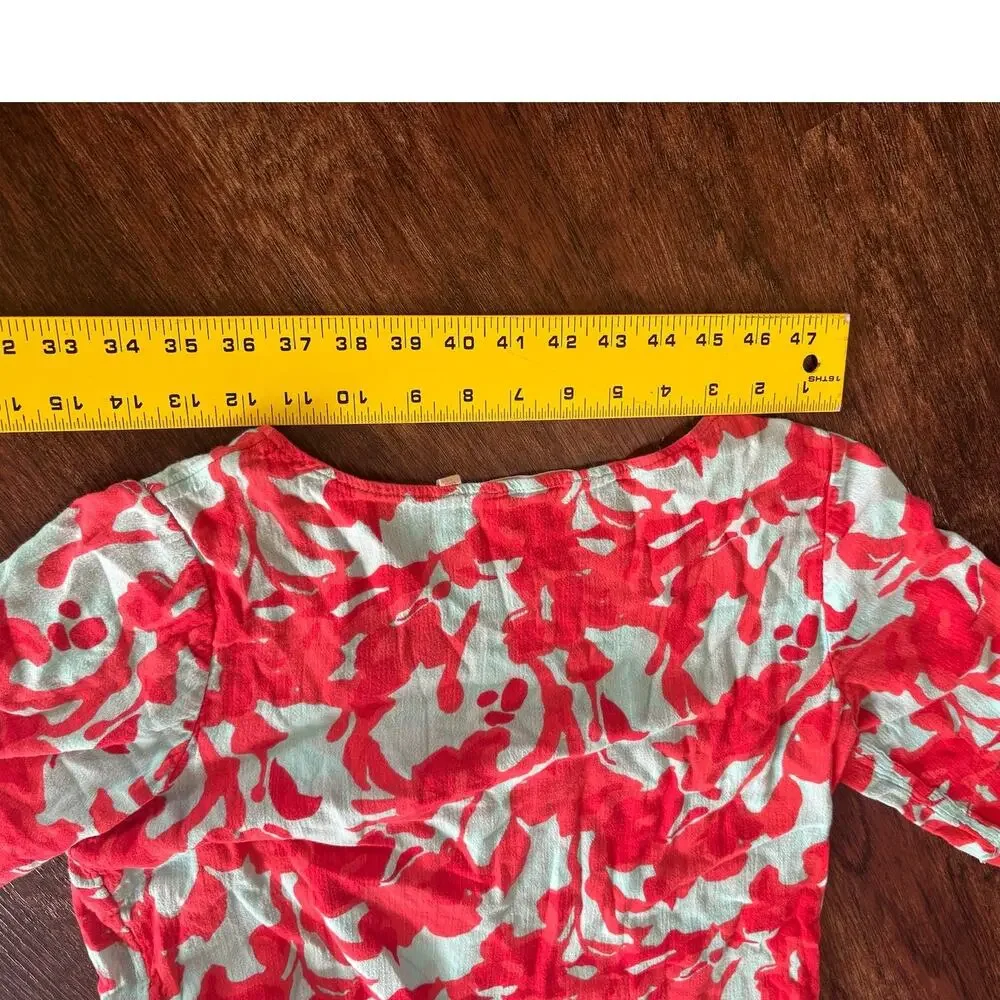 Soft Surroundings Women's Cotton Floral Print 3/4 Sleeve Top Extra Small
